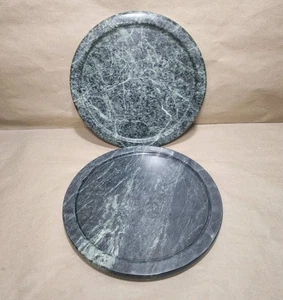 Set 2 Piattini Bombay Company 11" Rotondi Marmo Piante Stand Vaso SOLO VASSOIO - Foto 1 di 6