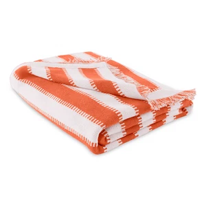 Mainstays by Becky G. & Alejandra Tapestry Knit Throw, Orange Stripe, 50" x 60" - Picture 1 of 8