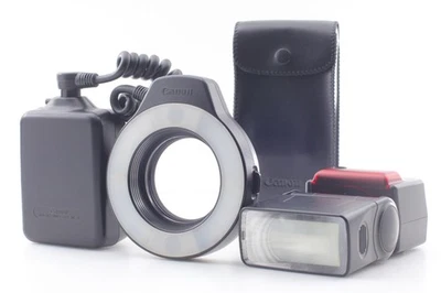 [MINT] Canon Speedlite 300TL for 35mm Film Camera T90 + Ring Lite ML3 From JAPAN - Image 1 of 4