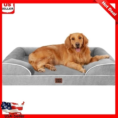 Orthopedic Memory Foam Dog Bed Waterproof Removable Cover Bolster Support New - Image 1 of 4
