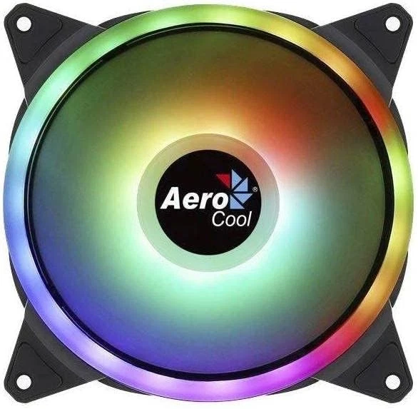 Aerocool Duo 14 ARGB LED PC Fan, 140 mm, 1000 rpm, Curved Fan Blades - Image 1 of 4