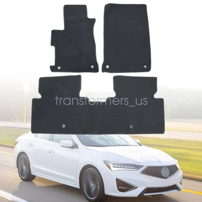 2013-2022 适用于讴歌 ILX 前后丝绒脚垫地毯防滑黑色 3X — 第 1/4 张图片