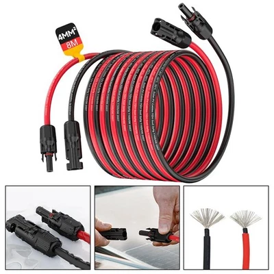 Premium 2 Stück Solarkabel verzinnt Kupfer PPO Isolierung einfache Verlängerun - Bild 1 von 4