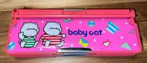 Vintage Flomo Pencil Case Pink Babycat Magnetic 5 Compartments ￼ - Picture 1 of 14