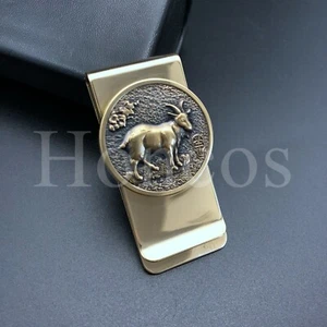 Signos del zodiaco chino cabra hechos a medida con clip de dinero soporte especial para tarjetas de crédito EE. UU. - Imagen 1 de 6