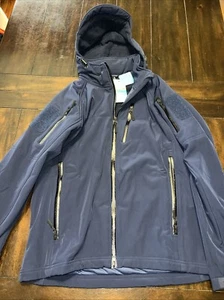 Men's Tactical Jacket 7 Pockets Performance Fleece Lined Water Med Blue - Picture 1 of 5