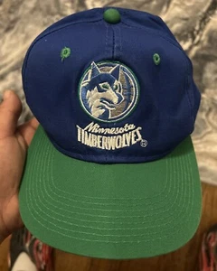 Vintage Minnesota Timberwolves Snapback Mütze Cap Youngan Blau Weiß Grün🔥 - Bild 1 von 6