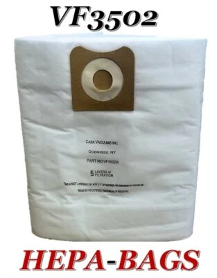 HEPA Replacement for Ridgid VF3502, 12-16 Gallon Wet/Dry Allergen Vacuum Bags - Image 1 of 4