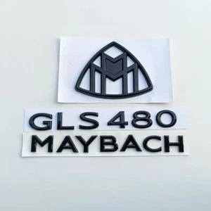 Gloss Black GLS480 Maybach Number Trunk Letters Badge Emblems Sticker For Benz - Picture 1 of 4