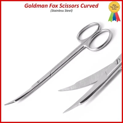 Tijera dental Goldman Fox tijeras curvas veterinarias para tejido quirúrgico tijeras para encías Foto 1 de 3