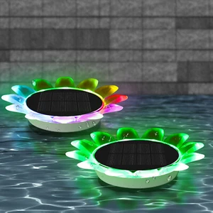 2er Solar LED Poolbeleuchtung RGB Poollicht Poollampe Schwimmbad Wasserdichte - Bild 1 von 18