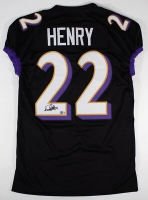 Camiseta estilo profesional firmada por Derrick Henry de los Baltimore Ravens certificado de autenticidad bajo Foto 1 de 3
