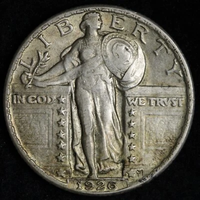 1926 Standing Liberty Silver Quarter AU+ E267 WER - Image 1 of 2