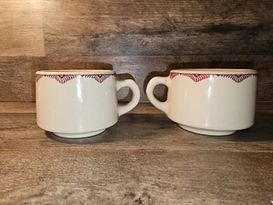 Vintage pair of Albert Pick Co. Coffee Mug - Pattern AKP18 Restaurant Mug - Picture 1 of 4