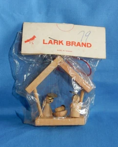 Vintage Lark Brand Wooden Nativity Christmas Ornament in Package - Picture 1 of 4