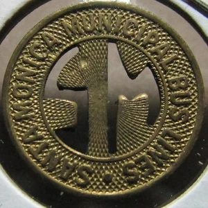 1958 Santa Monica, CA Municipal Bus Lines Transit Token - California Calif. - Picture 1 of 2