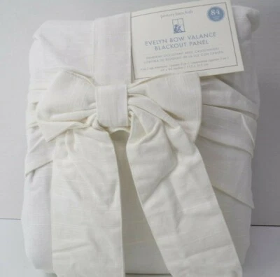 Pottery Barn Evelyn Linen Bow Valance Blackout Lining Panel White 44x84" #N146 - Image 1 of 4