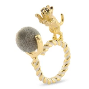 Katzen Ring vergoldet für Mädchen Damen - Picture 1 of 5