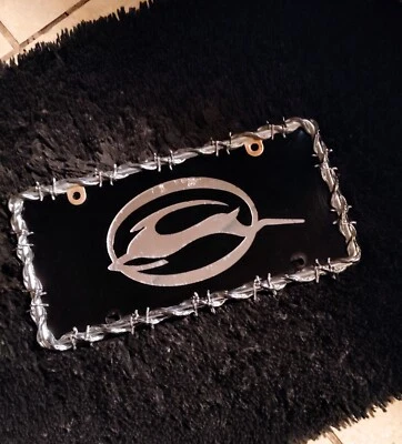 Mirrored CHEVY IMPALA License Plate & Barbed Wire Plate Frame FREE SHIPPING - Image 1 of 4