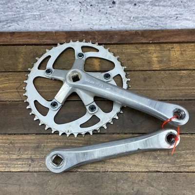 Vintage Sakae SA Crank Set Single 170 mm 110 BCD  Alloy BMX 46t 80s 90s BMX - Image 1 of 4