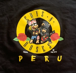 Herren T-Shirt S Small Guns n Roses Peru Legends David Cu Arts schwarz - Bild 1 von 5