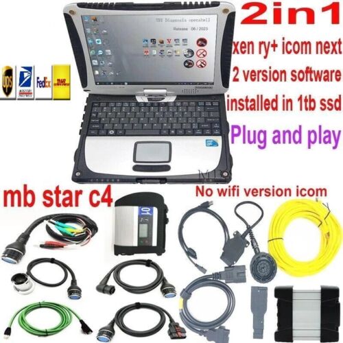Mb Star C4 SD Connect Multiplexer MIT Icom 2in1 Laptop cf-19 i5 Plug and Play