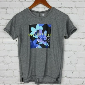 Gap Fit Youth Girls L Short Sleeve Top Shirt Athletic Unstoppable Heather Gray - Picture 1 of 9