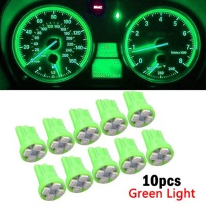 10x Green T10 W5W 168 194 4-SMD LED Dash Instrument Cluster Gauge Light Bulb . - Picture 1 of 8