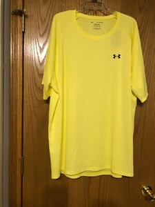 BIG & TALL MENS UNDER ARMOUR TECH TEXTURED SHORT SLEEVE TEE Yellow 4XL/3XLT - Picture 1 of 2