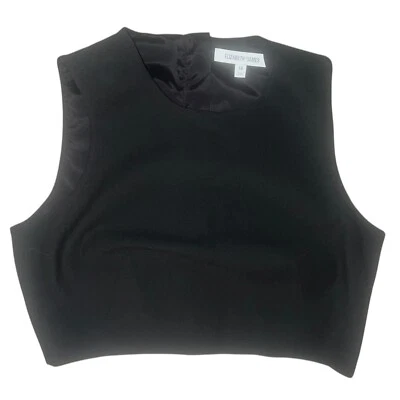 Elizabeth James  Black Crop Top S 10 Round Neck Dark Academia Emo Minimalist - Image 1 of 4