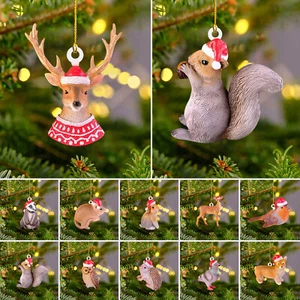 Merry Christmas Ornaments Xmas Tree Hanging Deer Animal Pendant Car Home Decor - Picture 1 of 11