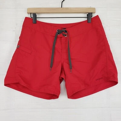 Pantalones cortos de tabla Water Girl Patagonia rojos para mujer talla 8 bolsillo con cordón Foto 1 de 4