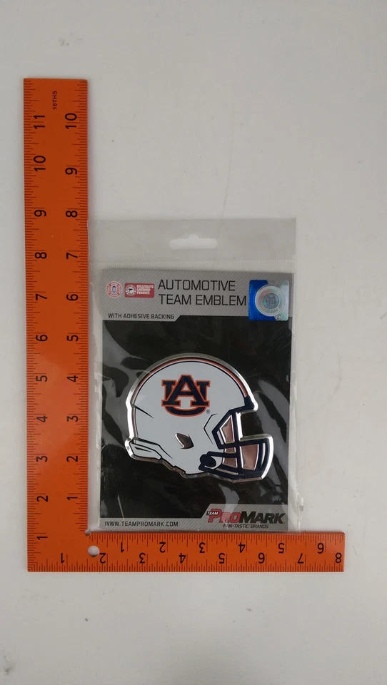Low Profile Aluminum Football Helmet Decal Emblem NCAA Auburn Tigers - Image 1 of 4
