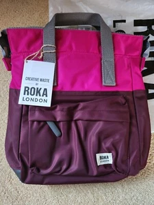 ROKA CREATIVE WASTE BANTRY SMALL RECYCLED NYLON IN PLUM AND CANDY TRAVEL - Picture 1 of 4