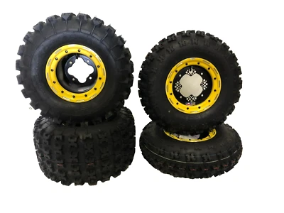 DWT G3 Beadlock Rims GBC XC Master Tires Front/Rear XC Kit Suzuki LTR450 LTZ400 - Image 1 of 3
