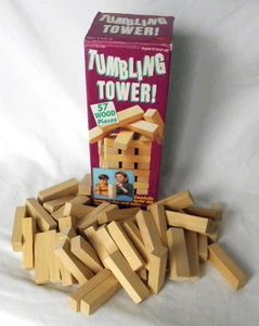 VTG Tumbling Tower JENGA Wood Blocks Game Puzzle Family Complete Original Box - Picture 1 of 9