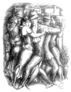 TANGO BALLROOM DANCE print dancing art - Picture 1 of 1
