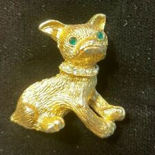 Vintage Gold Tone Boston Terrier French Bulldog Puppy Pin Excellent Condition