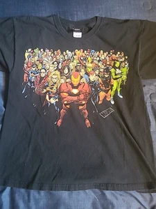 Vintage Marvel Universum Mad Engine Heroes Gruppe Grafik T-Shirt Y2K Herren Large - Bild 1 von 12