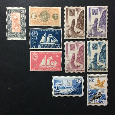 BroadviewStamps St. Pierre & Miquelon SPM #79,142,300-01,324-27,346,362 MH F-VF - Image 1 of 2