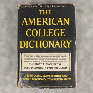 Vintage 1960s The American College Dictionary Random House HC w/ DJ - Foto 1 di 6