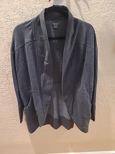 Eddie Bauer Größe Medium Damen grau vorne offen Strickjacke Pullover Taschen Fleece " - Bild 1 von 7