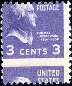 EFO 807 3c PREXY --- MISPERFED --"UNITED STATES" AT BOTTOM OF STAMP - Picture 1 of 1