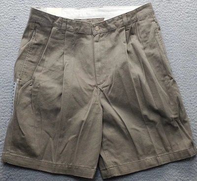 Croft & Barrow Chino Shorts Mens 34 Brown Pleated Relaxed Fit Classic Outdoor - Image 1 of 4