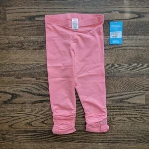 NWT RuffleButts Girls Size 5 Strawberry Pink Ruched Bow Capri Leggings - Picture 1 of 3