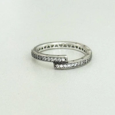 Anillo Pandora Plata Esterlina 925 Brillante Superposición Circonita Transparente Talla 7 Foto 1 de 4