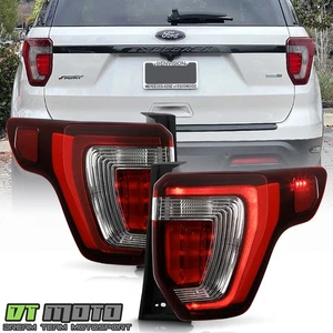 [Red/Black Lens] For 2016-2019 Ford Explorer SPORT LED Tail Lights Lamps Pair - Picture 1 of 9