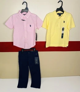 U.S. Polo Assn Boys SZ 4 Pants Chinos ,Button Down Dress & Polo Shirt SZ 4/5 - Picture 1 of 18