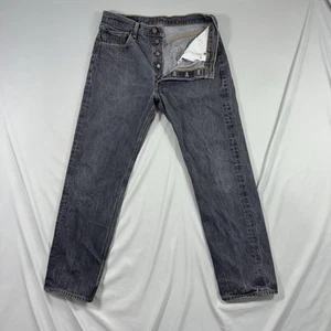 Jeans De Colección Levis 501 Para Hombres 34x30 Negro Botón Recto Mosca Lavado Oscuro Y2K Denim - Imagen 1 de 12