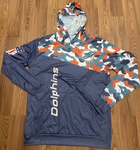 Miami Dolphins Hoodie Mens 2XL Blue Orange NFL Football Camo Pullover Go Fins - Picture 1 of 9